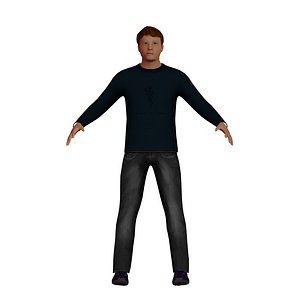 low-poly man 3D model