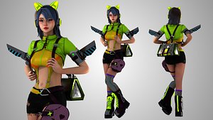 Futuristic Girl - Game Ready 3D model
