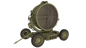 3D Anti Aircraft Searchlight with Wheels model