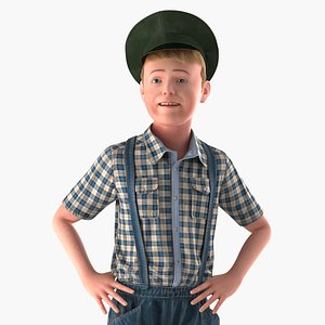 realistic child boy rigged 3D