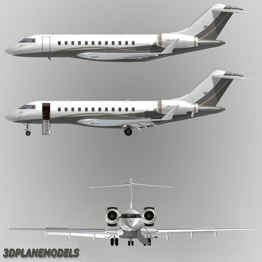 3d model bombardier global 5000