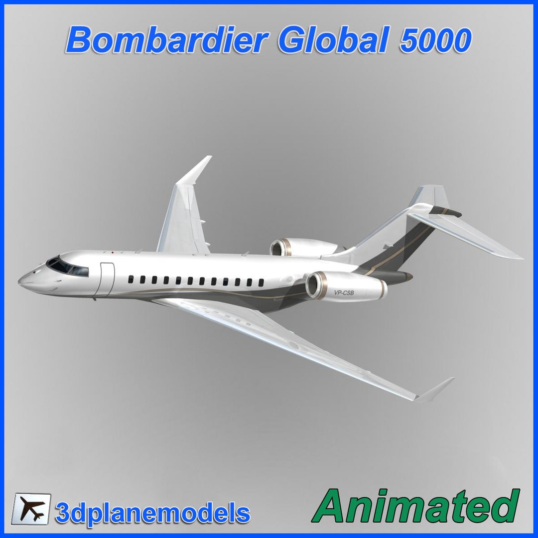 3d Model Bombardier Global 5000