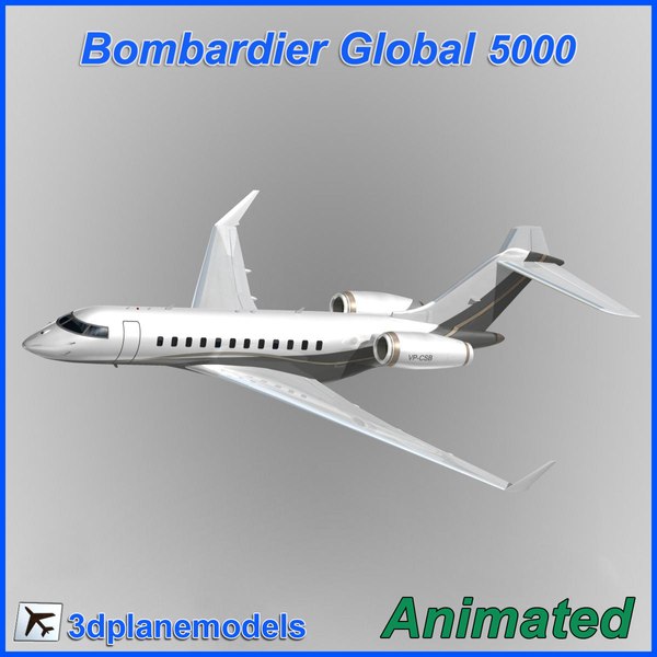 3d model bombardier global 5000
