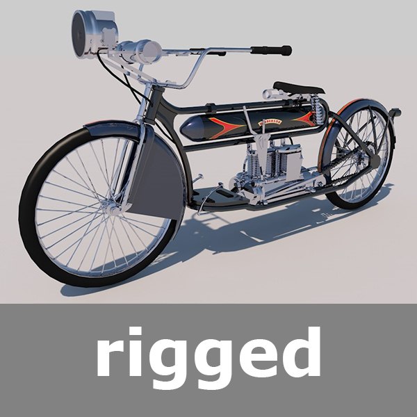 rigged henderson model-a 1912 3d model