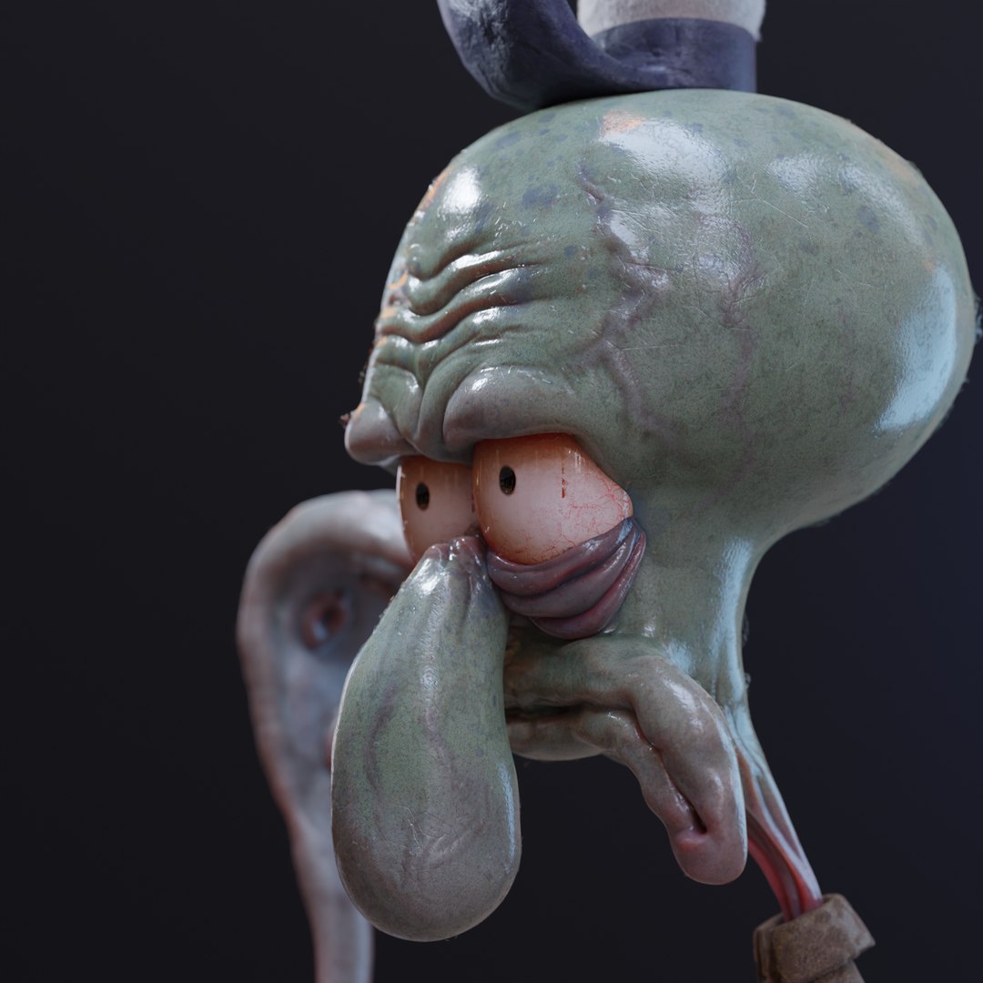 Realistic Squidward Tentacles With Tripple Eyebags 3d Model 3D Model ...