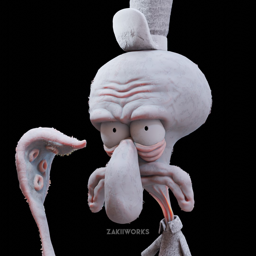 Realistic Squidward Tentacles With Tripple Eyebags 3d Model 3D Model ...