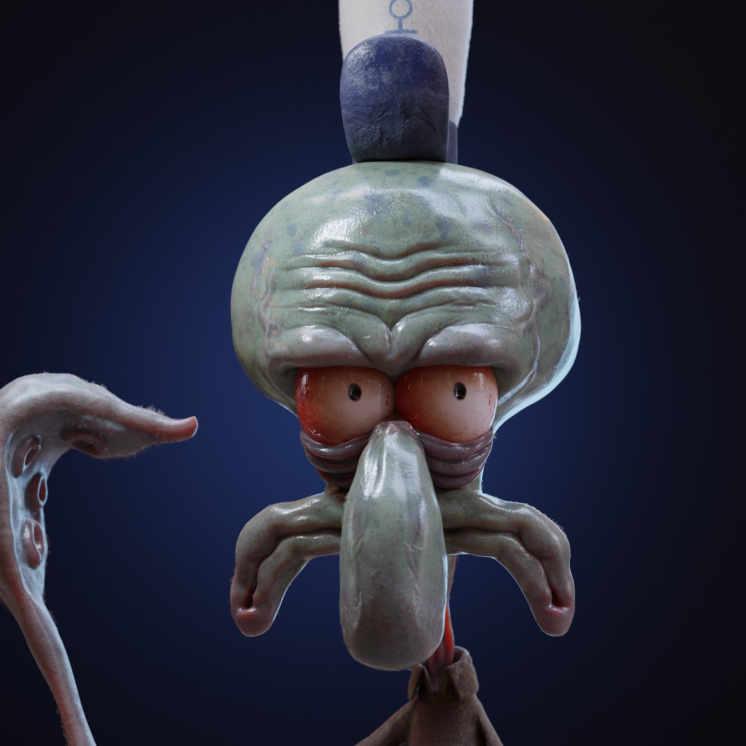 Realistic Squidward Tentacles With Tripple Eyebags 3d Model 3D Model ...