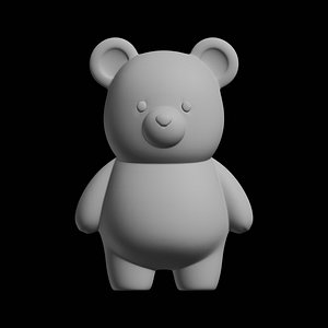 Cute Bear Model 3D Print Model Toy Figure 3D