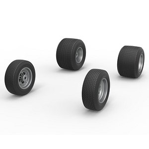Wheel set of Dirt Sprint car Scale 1 to 25