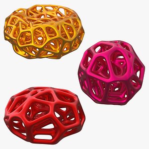 Parametric Organic Polyhedral Sculptures Set