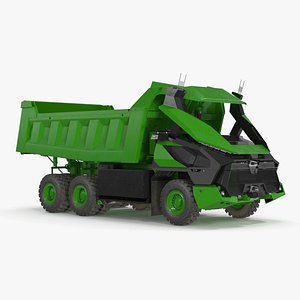 Autonomous Electric Mining Truck Green 3D