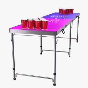 3D model Cup Pong Foldable Table