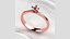 Anillo de oro con diamantes de 4 mm con puntas en forma de corazón