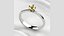 Anillo de oro con diamantes de 4 mm con puntas en forma de corazón
