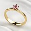 Anillo de oro con diamantes de 4 mm con puntas en forma de corazón