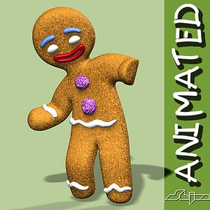 gingerbread animation character 3d model