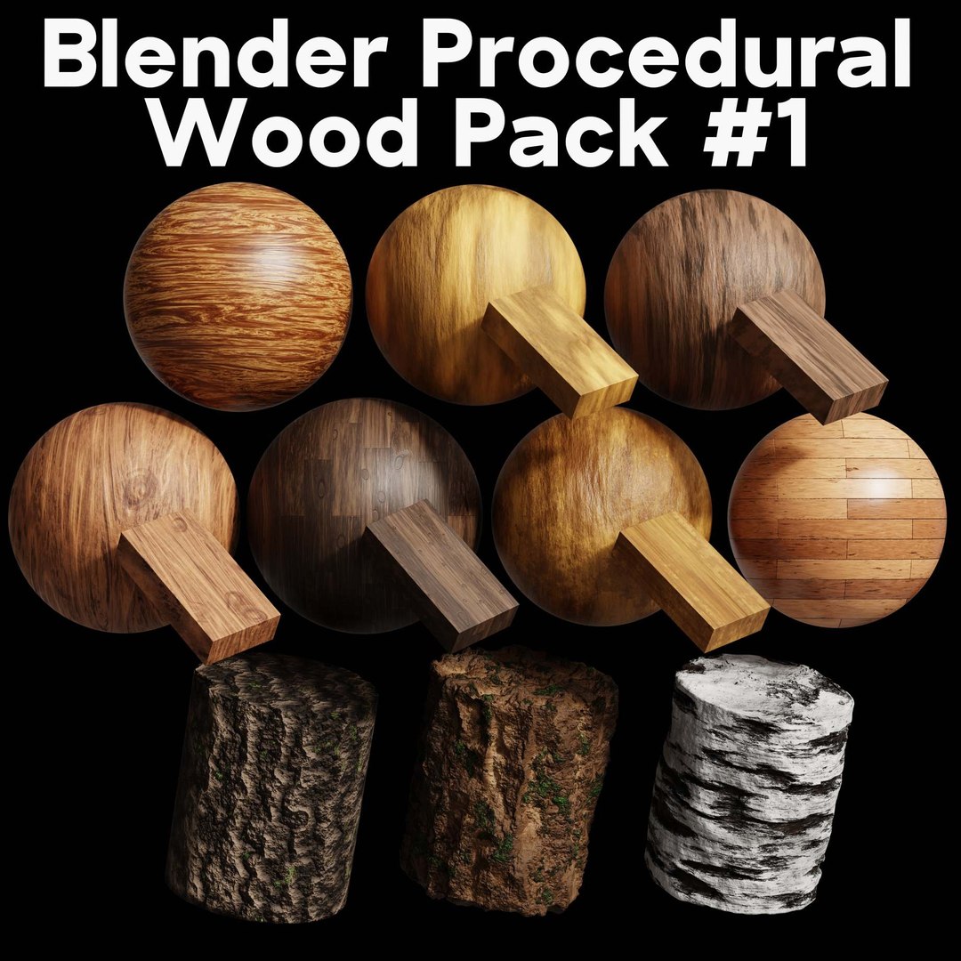 Blender Procedural Wood Material Pack 1 3D https://p.turbosquid.com/ts-thumb/se/pClI0P/id/proceduralwoodmaterialpack1squarerenderwithtitlesmall/jpg/1713805853/1920x1080/fit_q87/fceb259e9e473026f992ded0f52bebede28f88df/proceduralwoodmaterialpack1squarerenderwithtitlesmall.jpg