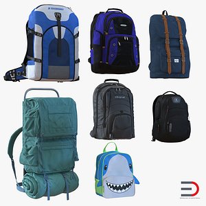 Backpacks 3D Models Collection 3