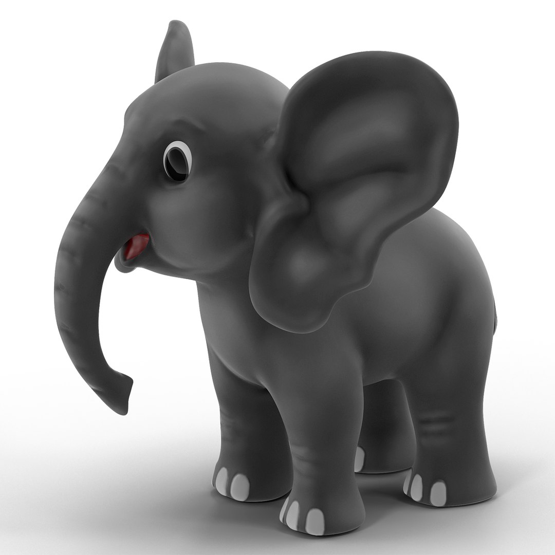 Cartoon Elephant 3D model preview