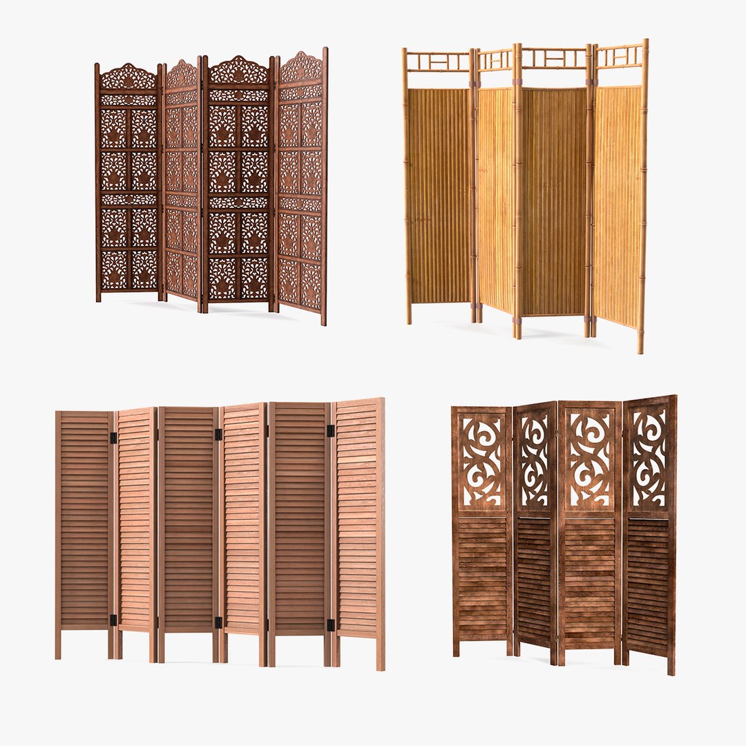 Folding Room Dividers Collection 2 3D model preview