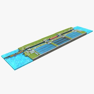 3D Agua Clara Locks - Panama Canal 3d Model model