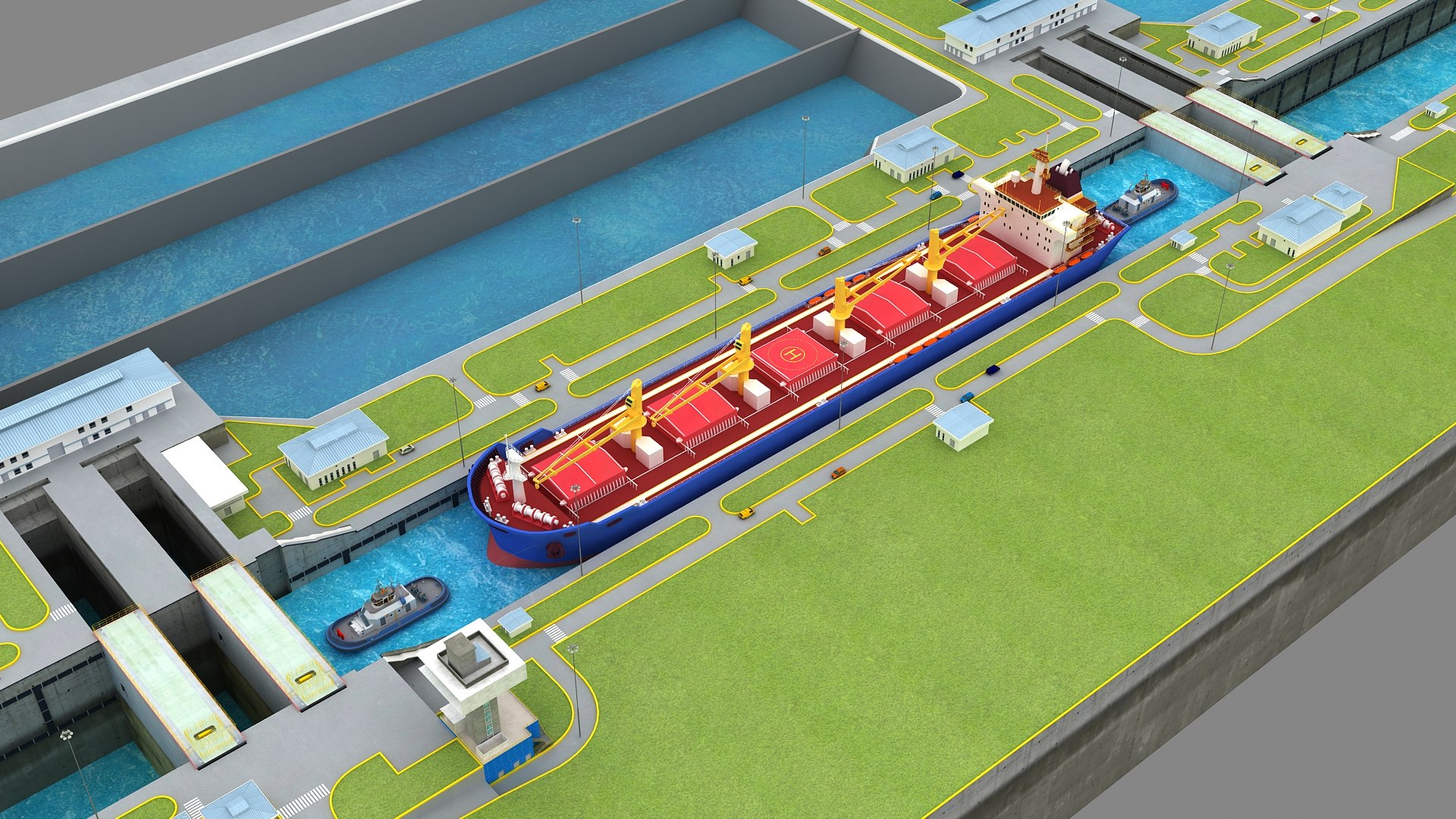 3D Agua Clara Locks - Panama Canal 3d Model Model - TurboSquid 2331819