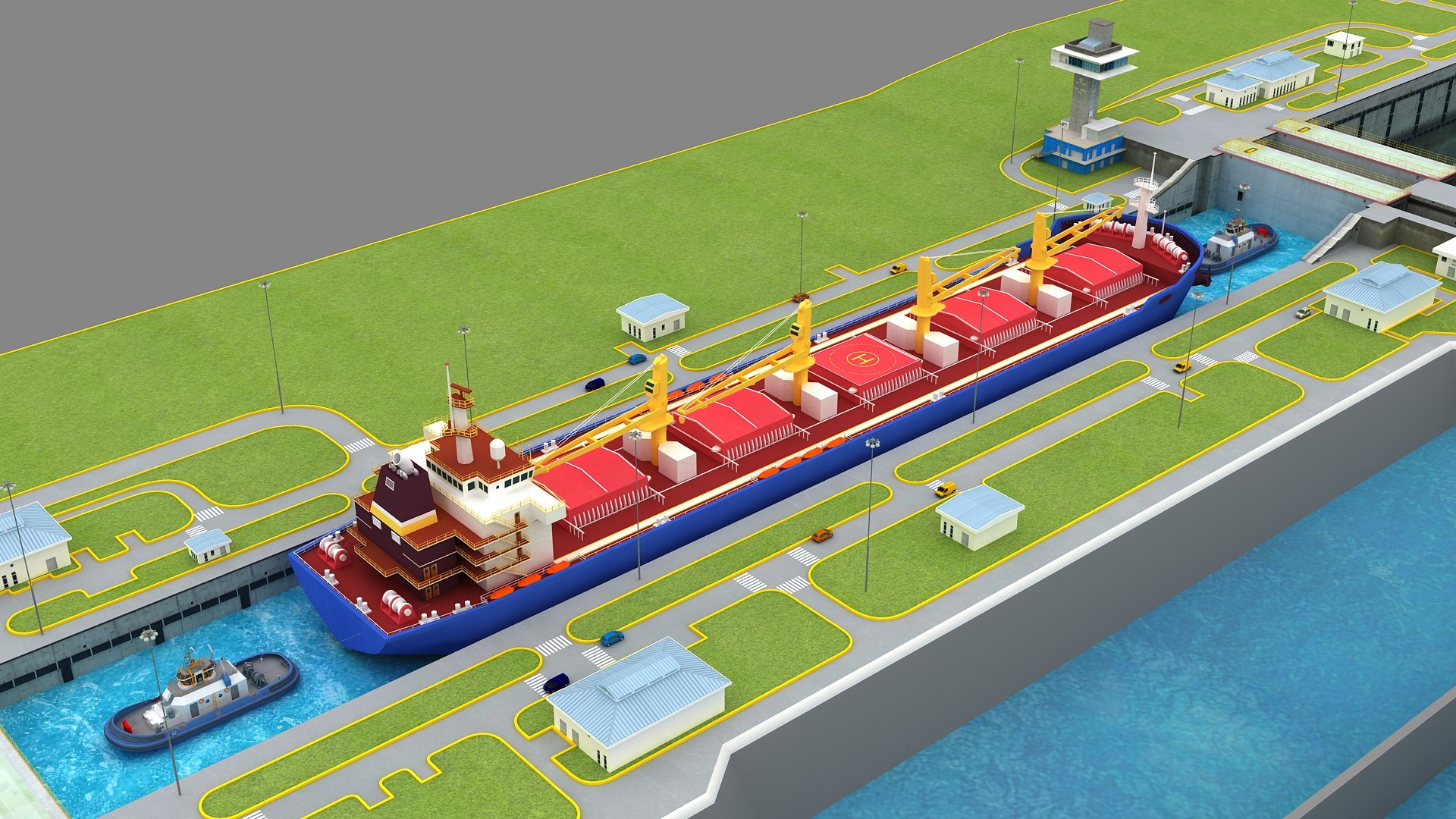 3D Agua Clara Locks - Panama Canal 3d Model Model - TurboSquid 2331819