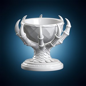 3D model Dragon Crystal Bowl Holder 3D Printable Model