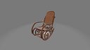 Vintage Bentwood Cane Rocking Chair With Curved Wooden Frame