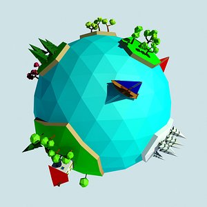 3d cartoon planet islands