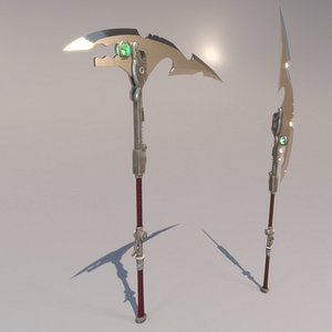 Bardiche sword pole-axe two-handled weapon lowpoly realistic game-ready