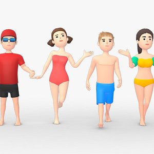 HYPER CASUAL CHARACTERS VOL 5 - BEACH 3D model