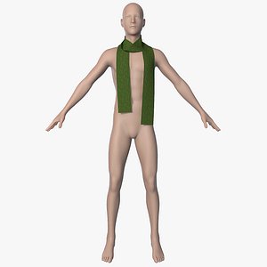 3d model of scarf men animation
