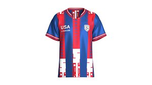 3D Men USA Sublimation Vertical Striped Soccer Jersey Player-21