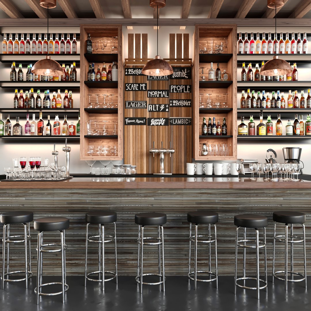 3D Bar Alcohol Model - TurboSquid 1442230
