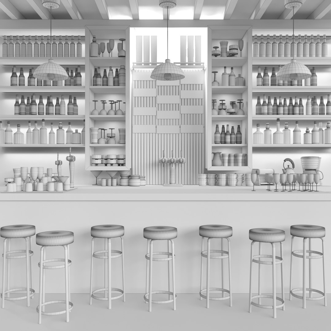 3D Bar Alcohol Model - TurboSquid 1442230