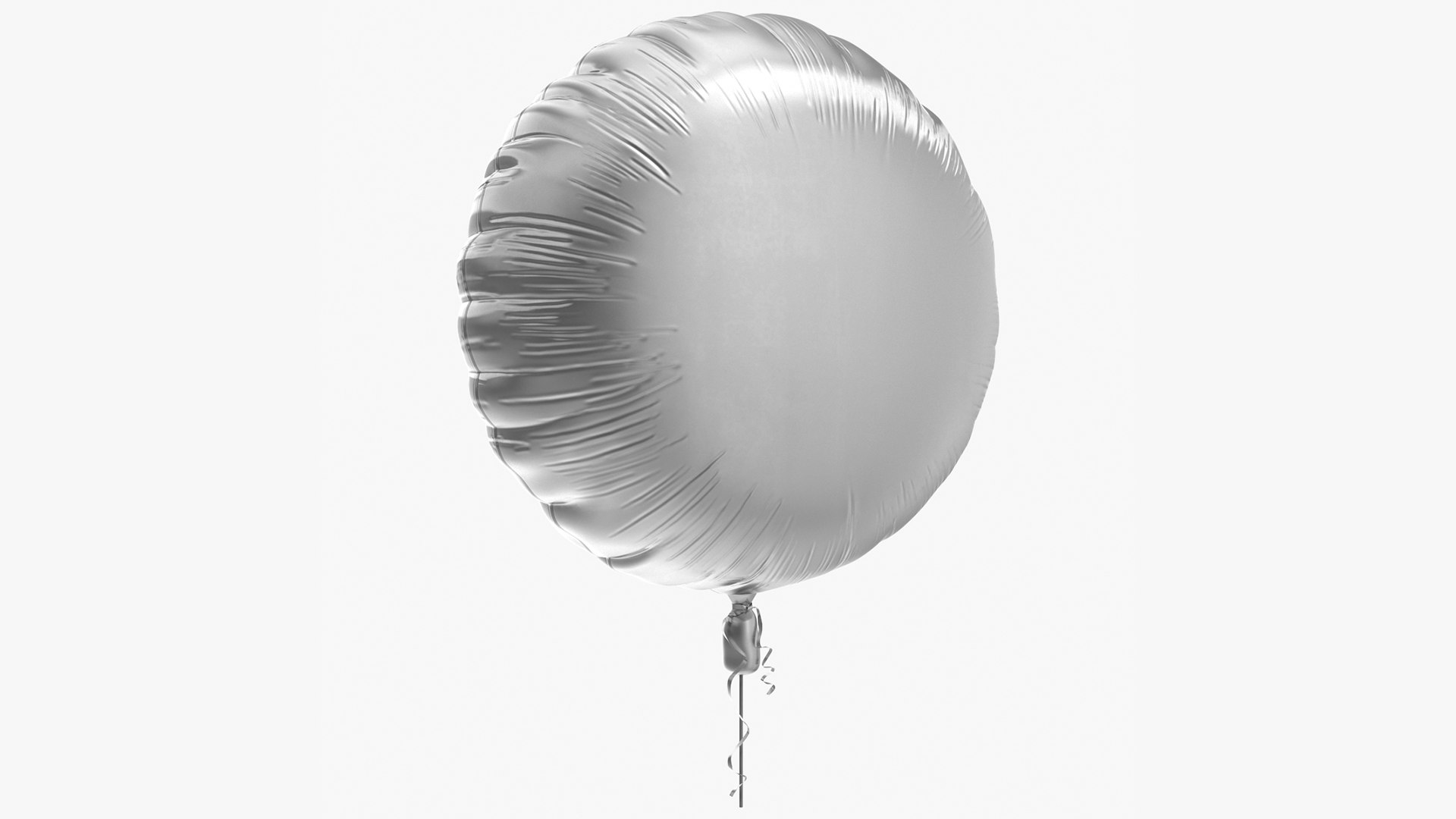 Foil Balloon Round Chrome 3D model preview