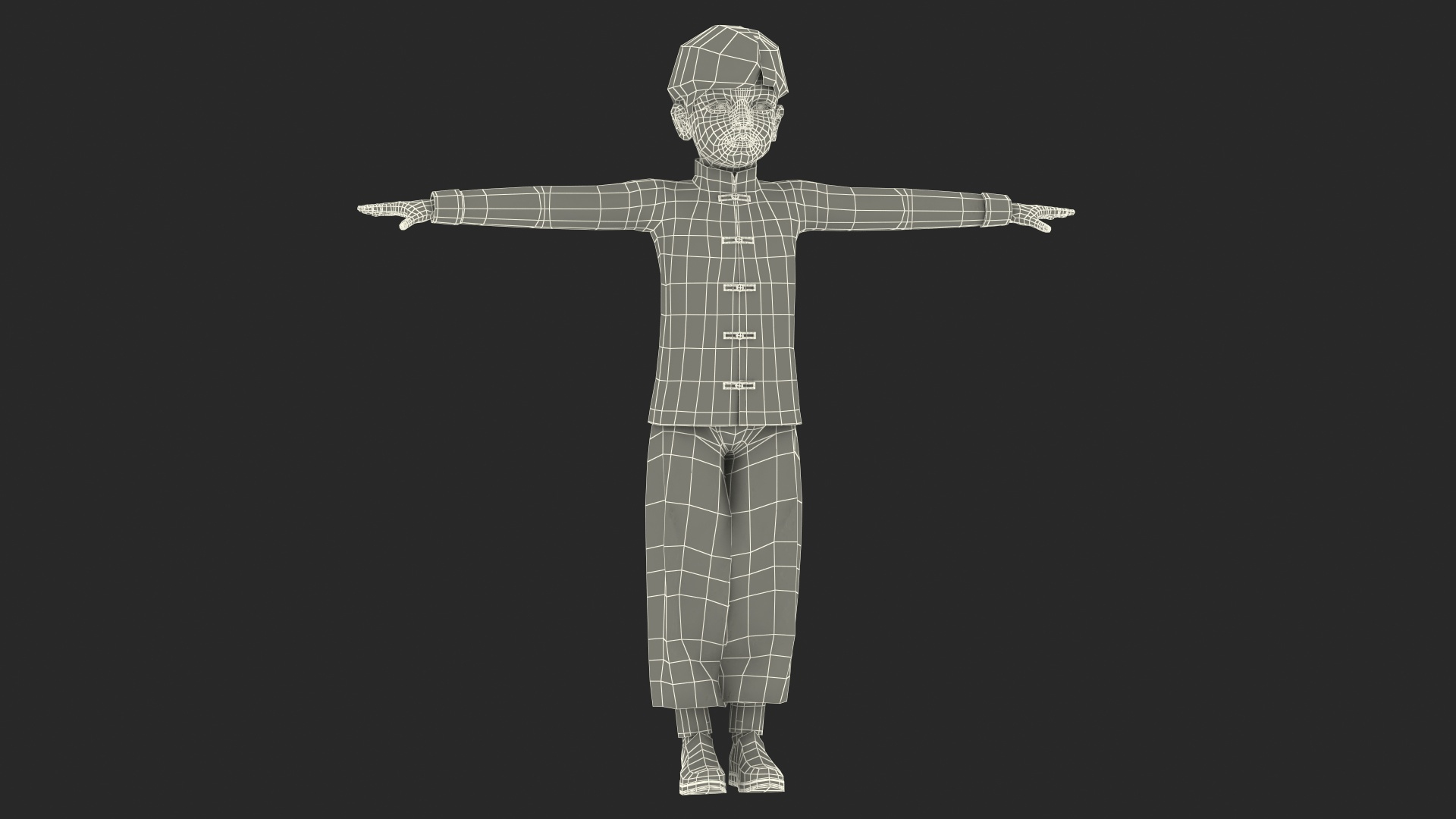 3D Asian Boy Traditional Costume T-pose - TurboSquid 1980985