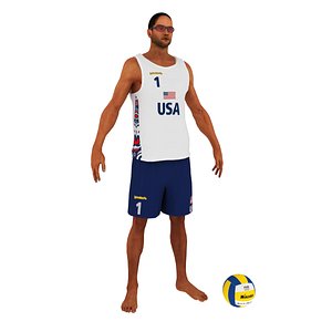 3d beach ball player