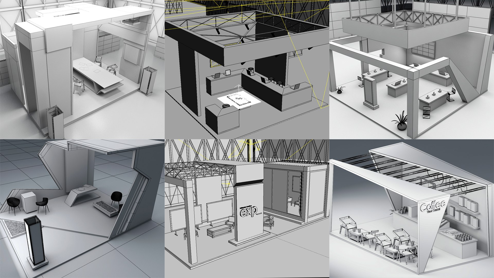 3D Modern Exhibition Stand Trade Show Booth 6 in1 Collection model https://p.turbosquid.com/ts-thumb/sf/Wx683r/4o/wireframe/jpg/1788097797/1920x1080/fit_q87/c58ace12dd71b86b9a7f1529924c6477bbfaa5d1/wireframe.jpg