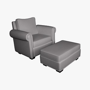 3D chair ottoman style