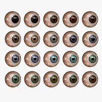 Eyes collection 20 colors 4k textures Real-time 3D model