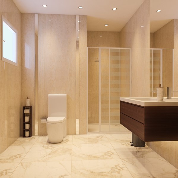 3D interior scene bathroom