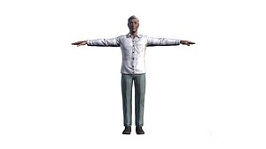 Man with white shirts 3D model