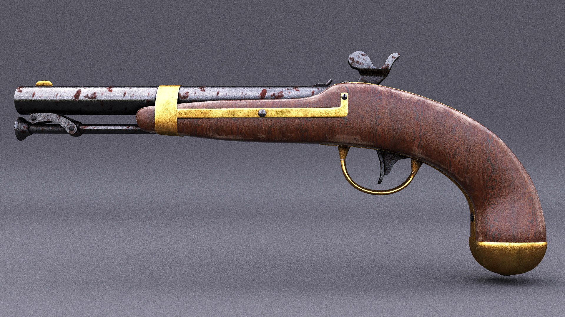 Gun flintlock 3D model - TurboSquid 1279853