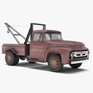 old tow truck 3D model