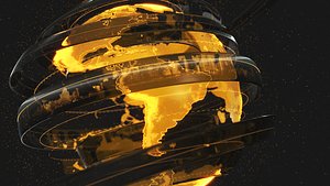 Animated Hologram Planet Earth v5