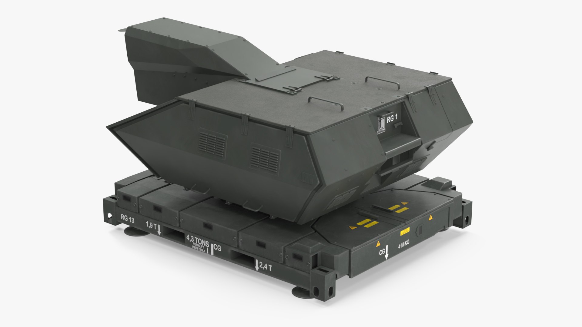 Skynex Laser Air Defense System Green Rigged for Cinema 4D 3D model preview