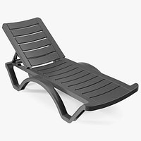 Black Plastic Outdoor Lounger