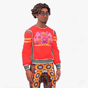 Cartoon Rigged Young Boy-Sam Character